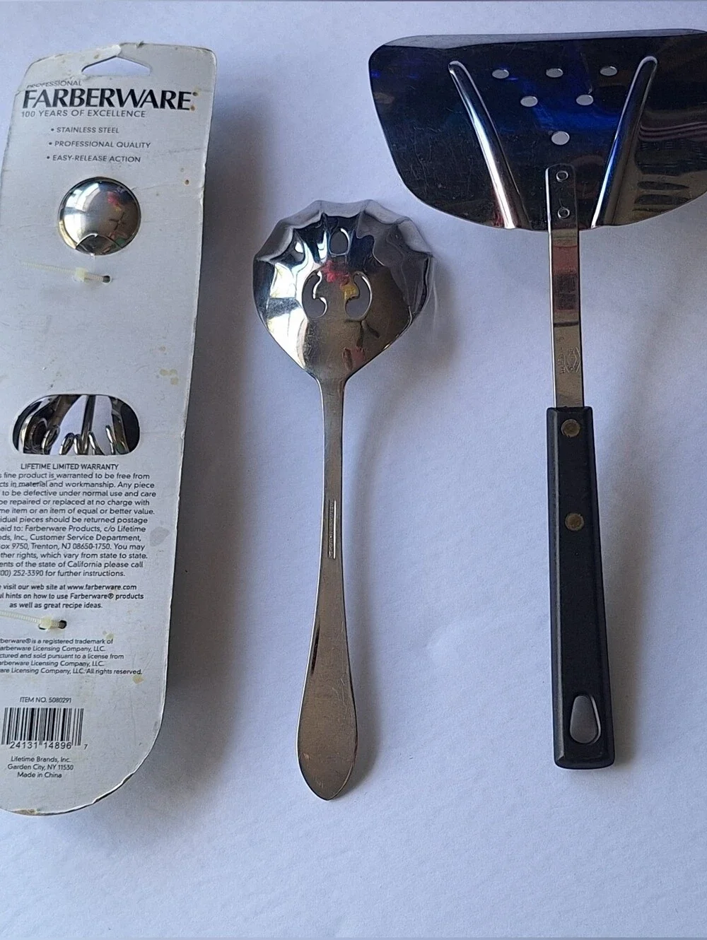 Farberware Cookie Dough Scoop Stainless Steel Kitchen Utensil Lot Spatula Masher